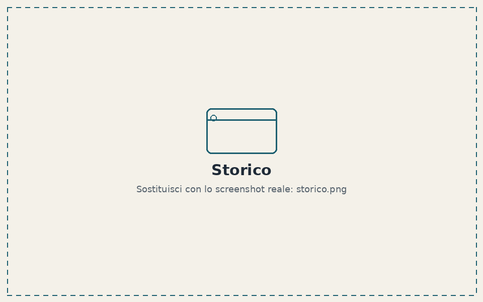 Schermata dello Storico